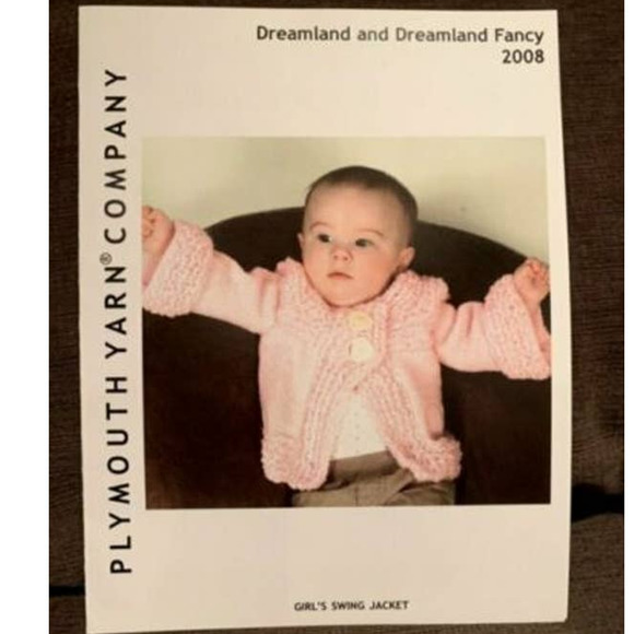 New Plymouth Yarn Co 2008 Dreamland Fancy Girls Swing Jacket Knitting Pattern - Picture 2 of 3